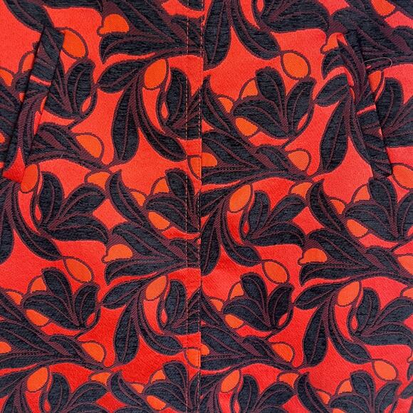 Ann Taylor Floral Jacquard Embroidery Mini Skirt Size 6 Orange Preppy Academia - Picture 4 of 7